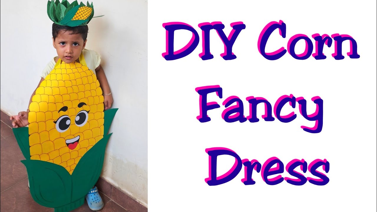 How to Make Corn Fancy Dress/ Costume for Fancy Dress Competition/ Paper Corn Fancy Dress
