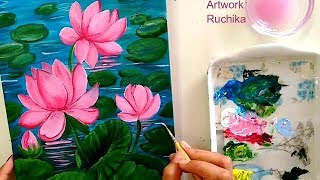 lotus painting acrylic lapse