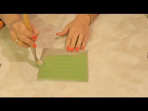 Adding cork backing to painted tiles to make coasters 