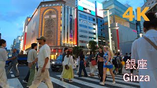 【4k】Tokyo night walk-Ginza👑日暮れの銀座を散歩
