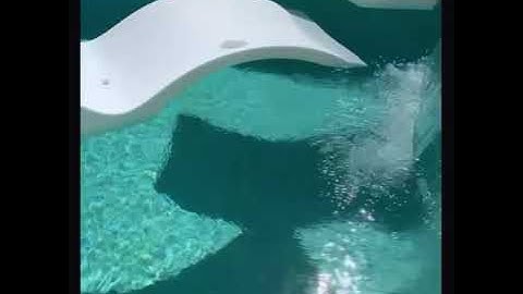 new construction of large pool and bubble jets spa with waterfalls