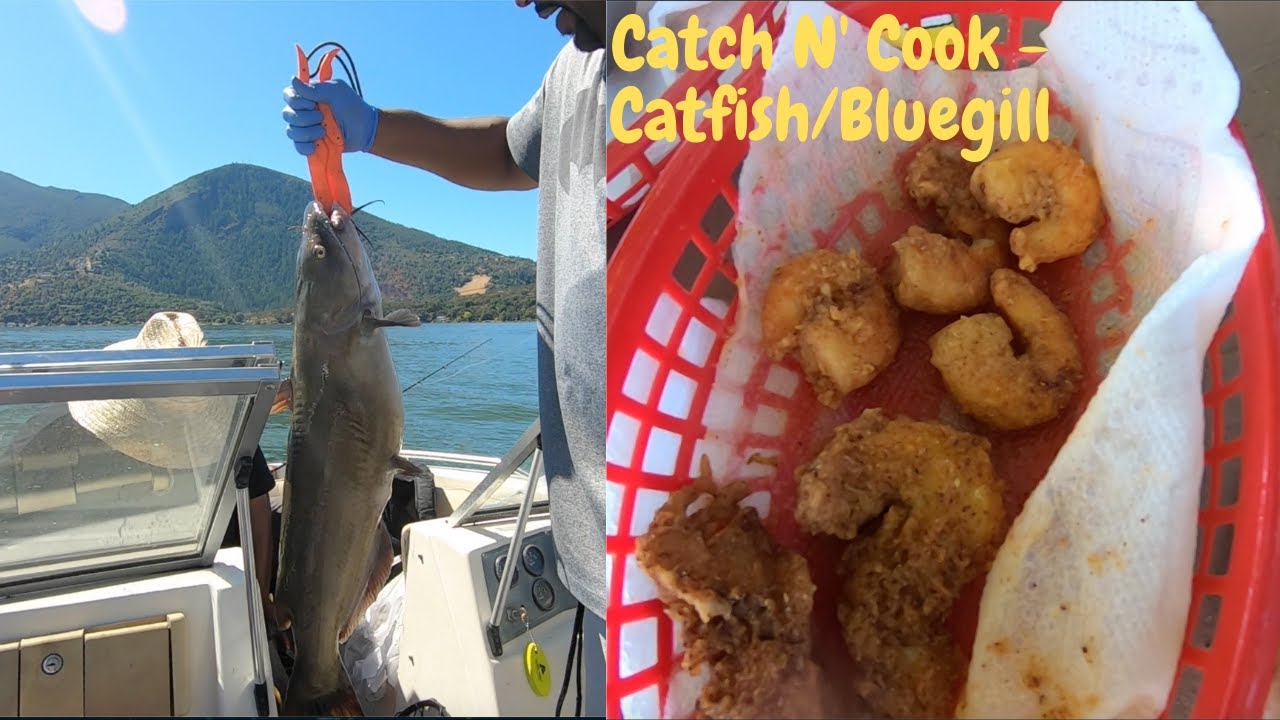 Catching, Cooking and Eating Catfish and Bluegill at Clearlake, CA