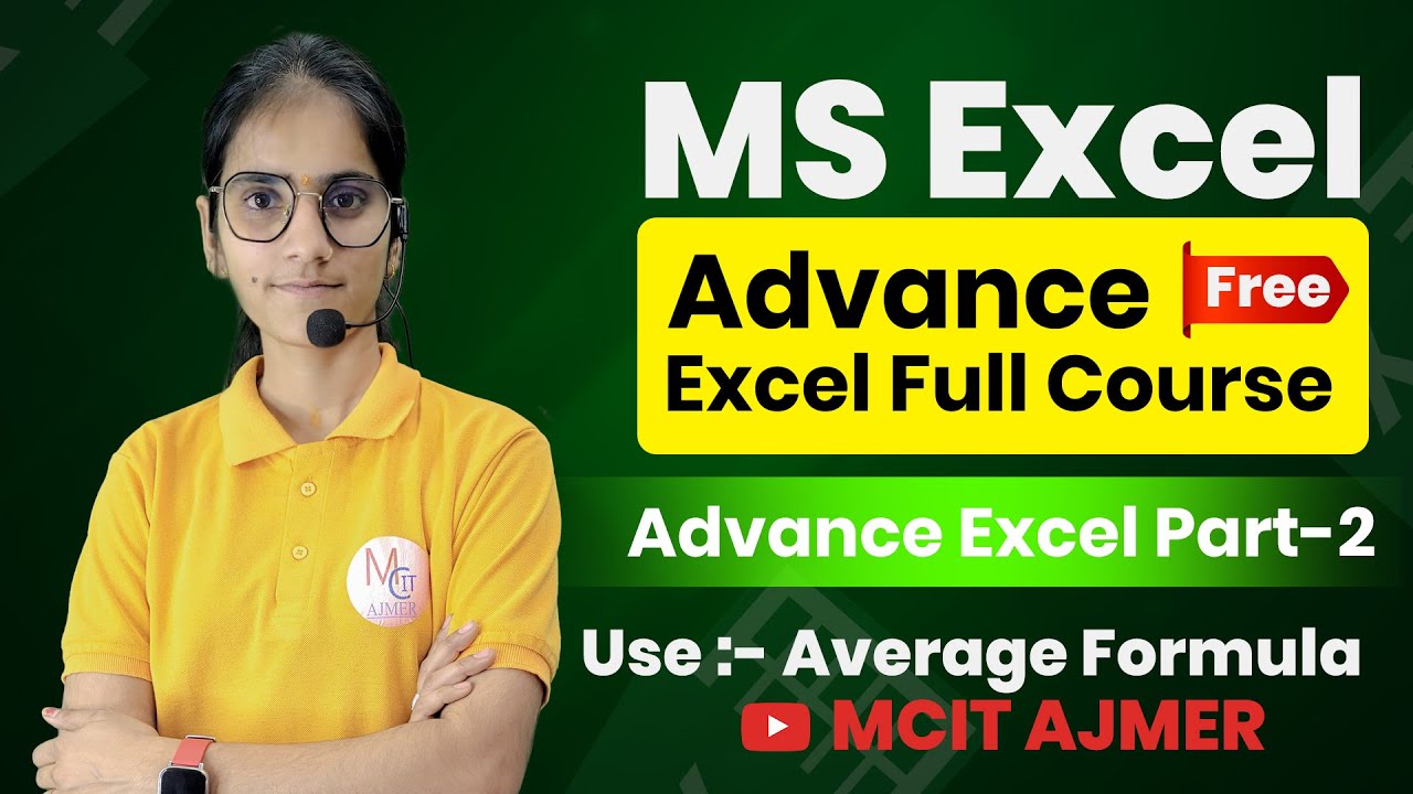 Advance Excel Average Formula | Excel Average Function Tutorial in Hindi | MS Excel 2025 