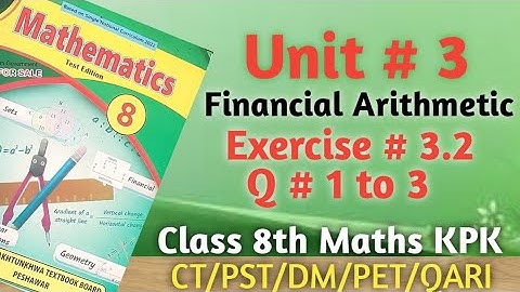 Exercise 3.2 Class 8th Maths KPK Q.(1 to 3).