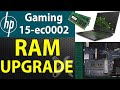 How to upgrade ram in hp pavilion gaming 15 ec0002 laptop  stepbystep guide