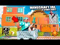 Minecraft IRL 4 STORY Box Fort With Working MINECART Track! Diamonds, Enchanting And More!