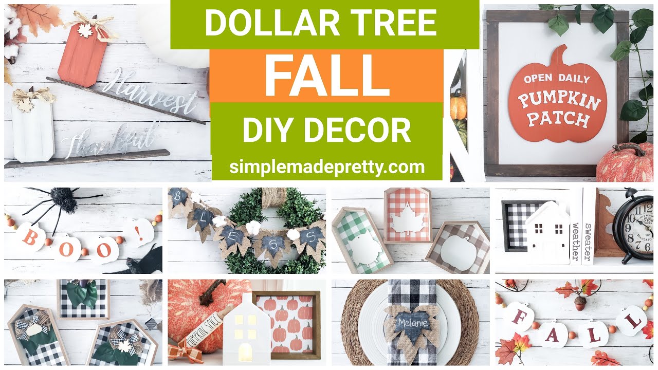 Dollar Tree FALL Home Decor DIY Projects - Dollar Tree Fall, Fall Decor ...