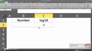 Excel obtain the logarithm of base 10
