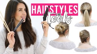 Trying weird hair tools | 5 easy hairstyles tutorial