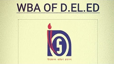 WBA of NIOS D.EL.ED