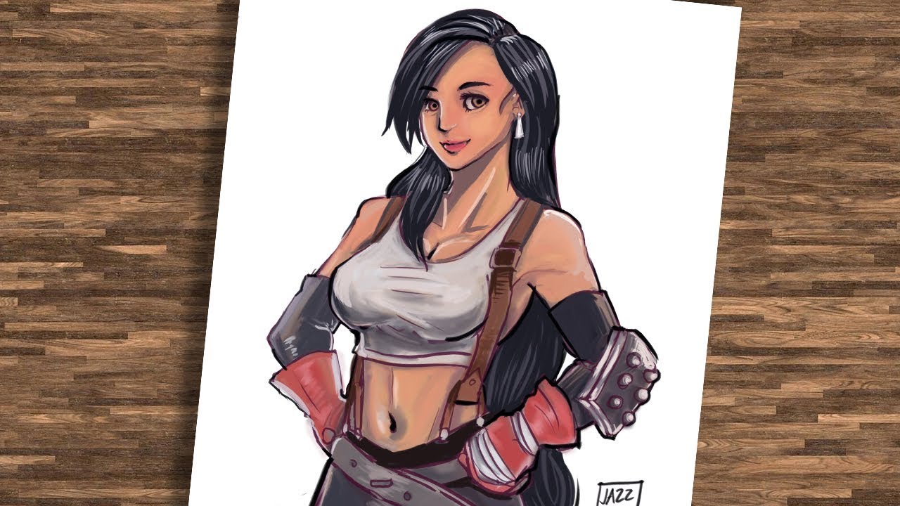 Final Fantasy 7 Tifa Lockhart Speed Paint in Photoshop