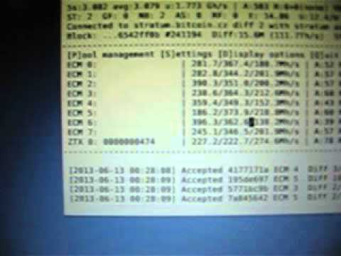 Ztex 1.15x Demonstration Mining BitCoins On Bfgminer For EBay Client