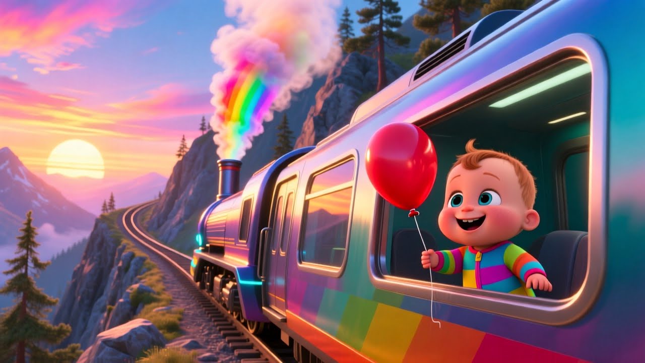 Little Train Goes Fast 🚂💨 | Train Song for Kids | Fun Vehicle Nursery Rhyme