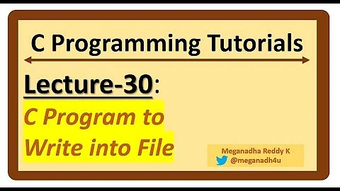 C-Programming Tutorials : Lecture-30 - Write data into FILE [C-Program]