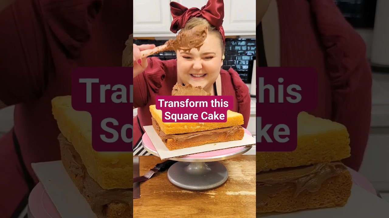 this technique transformed the look of my square cakes to have nice sharp edges 