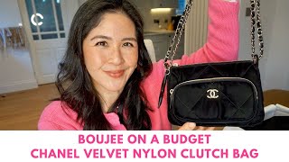 BOUJEE ON A BUDGET CHANEL VELVET NYLON CLUTCH BAG | Sam Loves