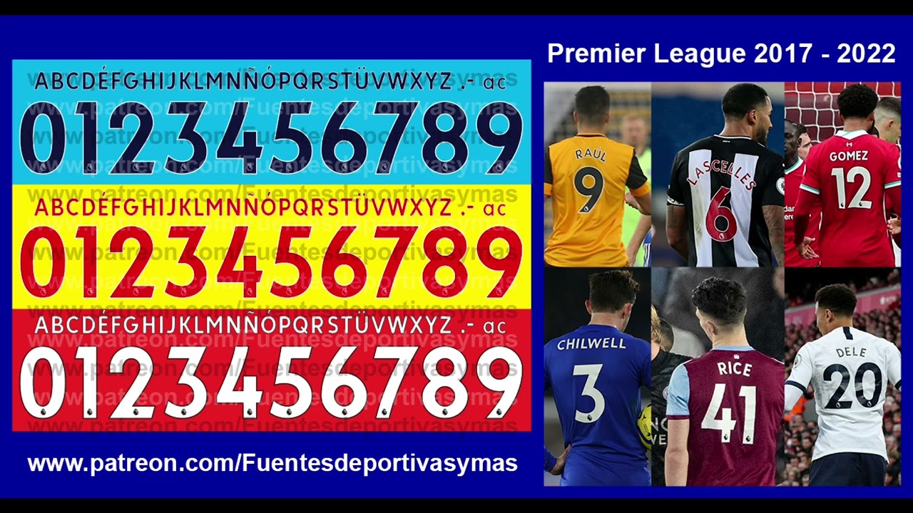 Tipografia Premier League 2017 - 2018 - 2019 - 2020 - 2021 - 2022 Font Premier League 2017 - 2018