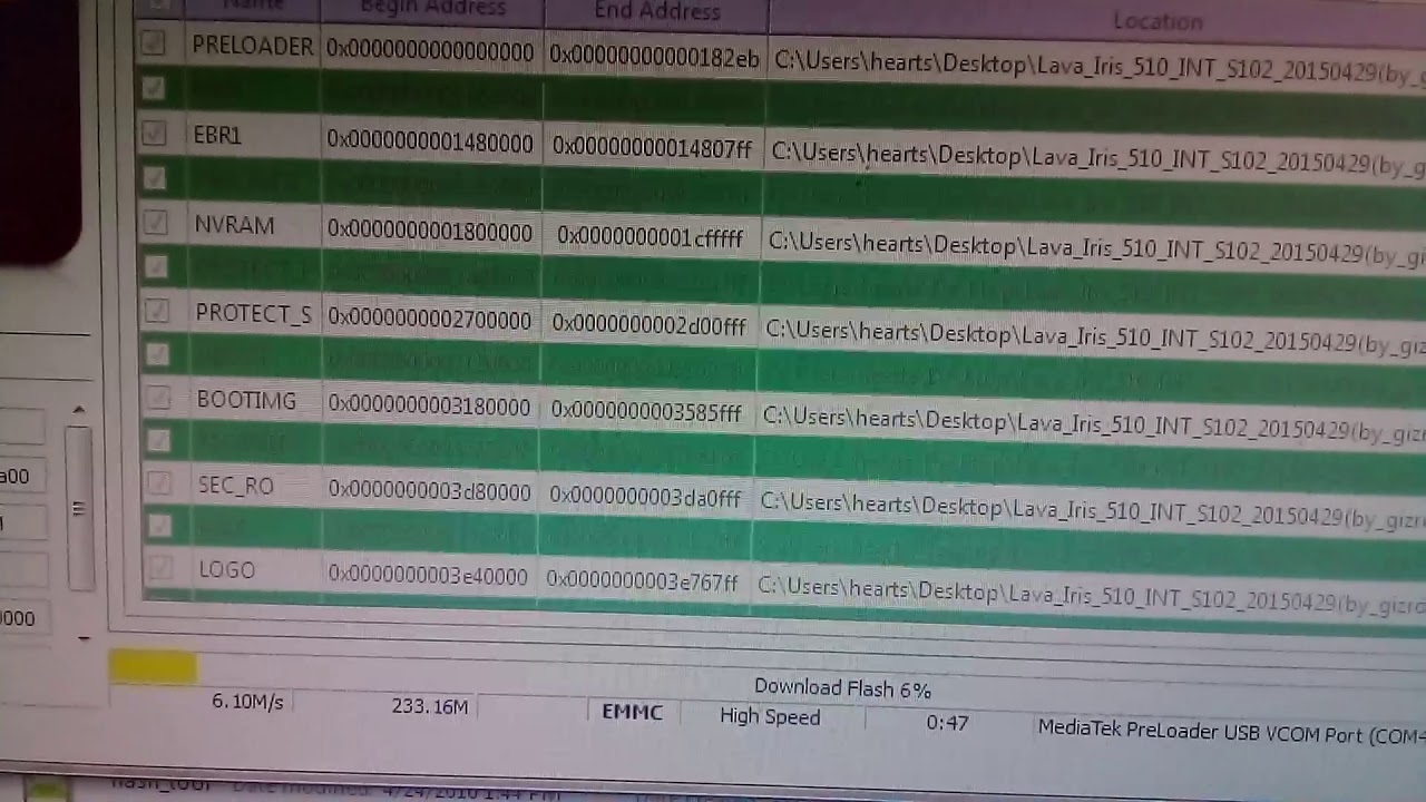 LAVA iris Model:510  flashing 100% OK