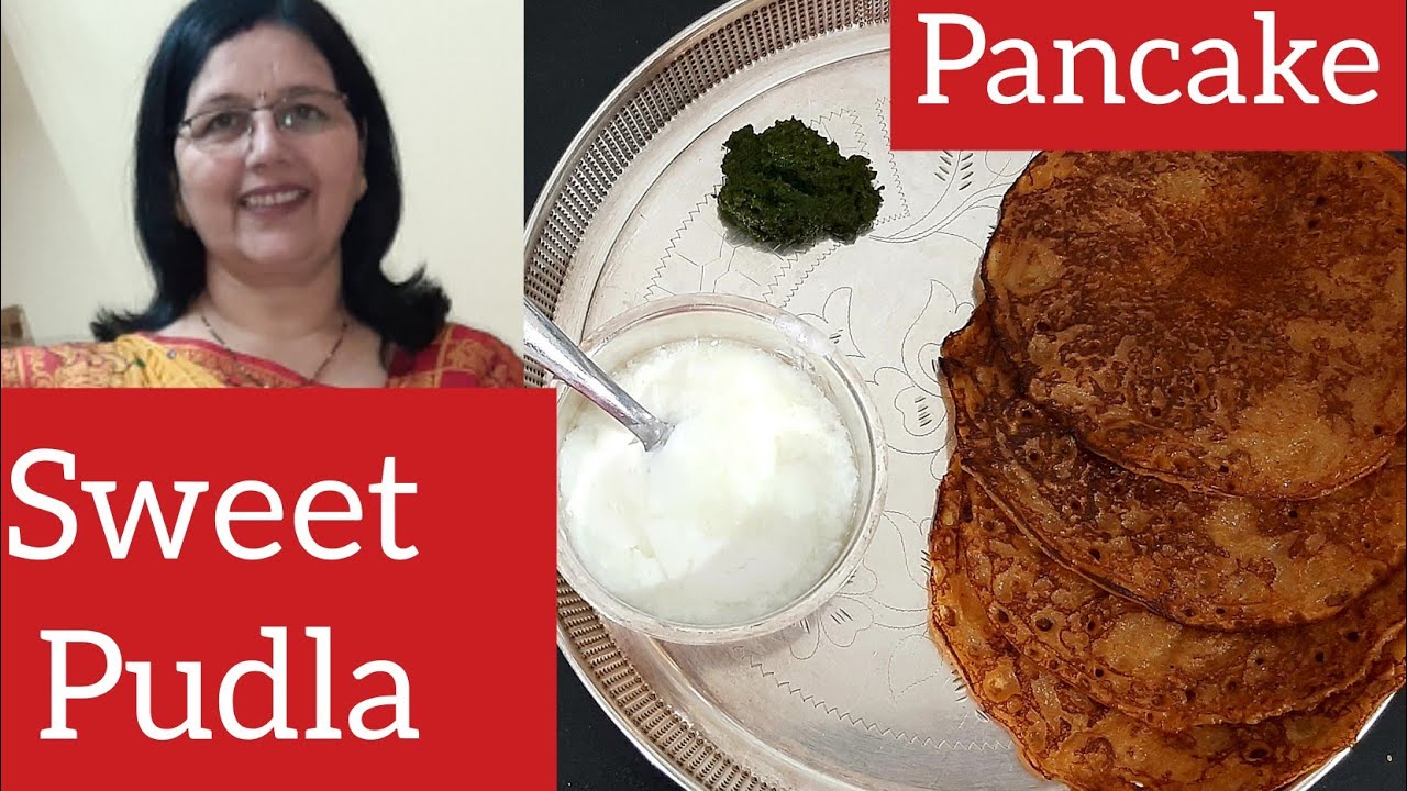 Gujarati meetha pudla with caramelized bananas
