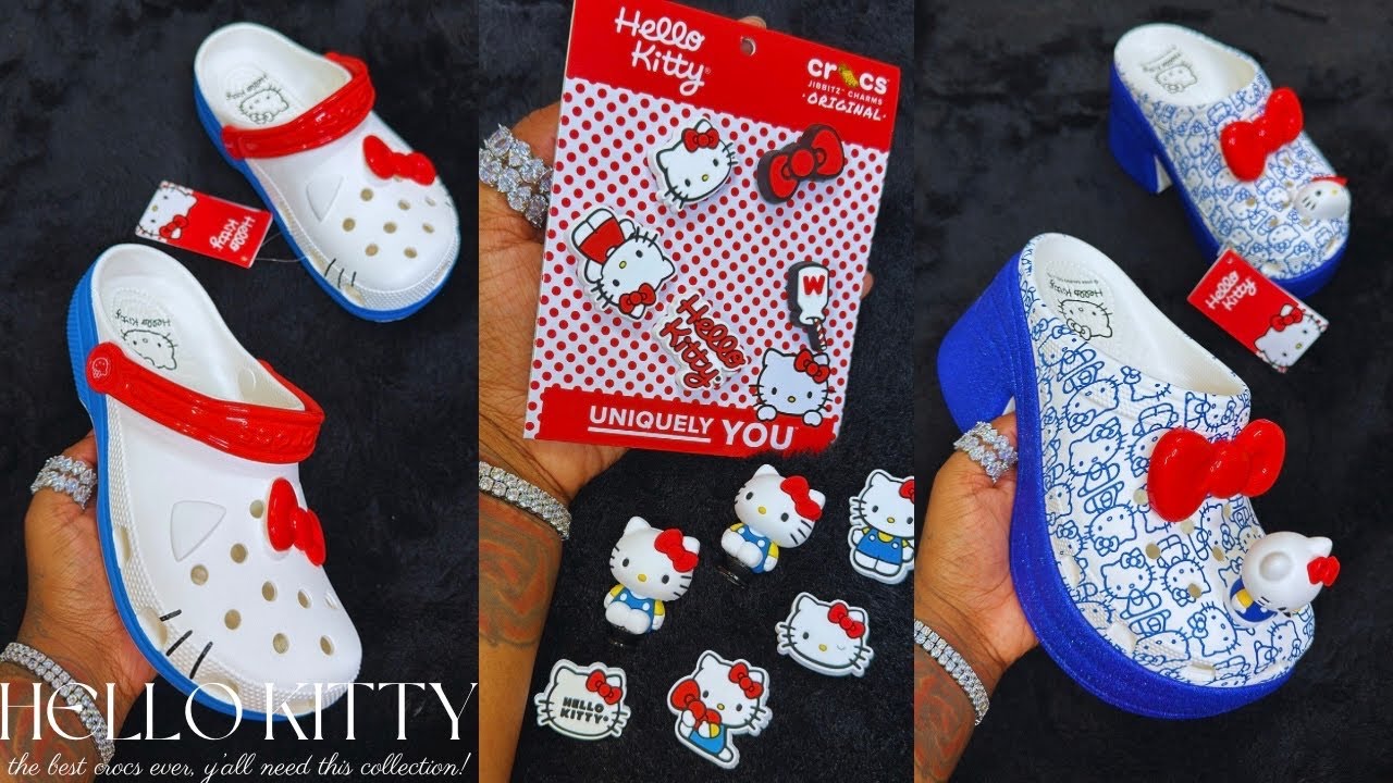 CROCS x HELLO KITTY COLLECTION UNBOXING REVIEW & TRY ON, FT. SIREN, CLOG &  JIBBITZ