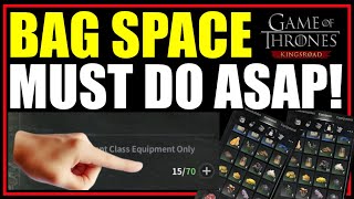 How to get EXTRA bag space EASY & F2P | Game of Thrones Kingsroad beginner guide free rewards tier