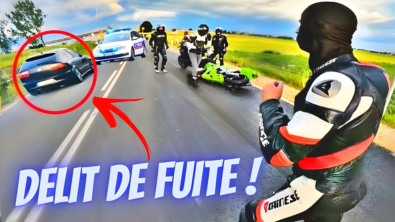 DÉLIT DE FUITE QUI FINI EN COURSE POURSUITE😱🚨!! (la police débarque)