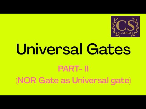 Universal Gate Part 2. NOR Gate as Universal Gate