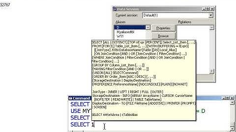 Learn Visual FoxPro @ garfieldhudson.com - Work Areas And Aliases (Lesson 11 of 30)