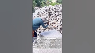Stone-Cold Strength: Worker Splits Massive Rock with Bare Hands & Hammer!