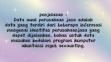 Setup Data Awal Perusahaan -MYOB part 1