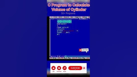 program of calculate volume of cylinder in C | #shorts #youtube #ytshorts #trending #youtubeshorts