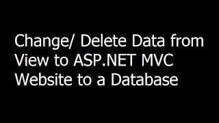 027 - Change/ Delete Data from View to ASP.NET MVC Website to a Database  - Urdu/Hindi