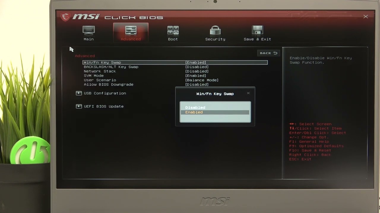 How to Swap Win & FN Keys Function on MSI Thin A15
