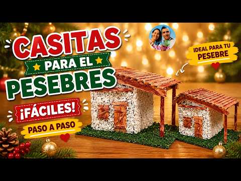 ?Cómo Hacer CASAS SUPER FÁCILES para el PESEBRE, Con Arte en Tus Manos