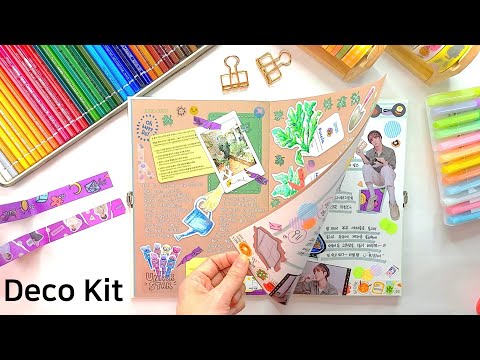 BTS How to use your BTS Deco Kit for your journal(after unboxing)Tried 4 themes!방탄소년단 데코키트 사용 꾸미기 다꾸