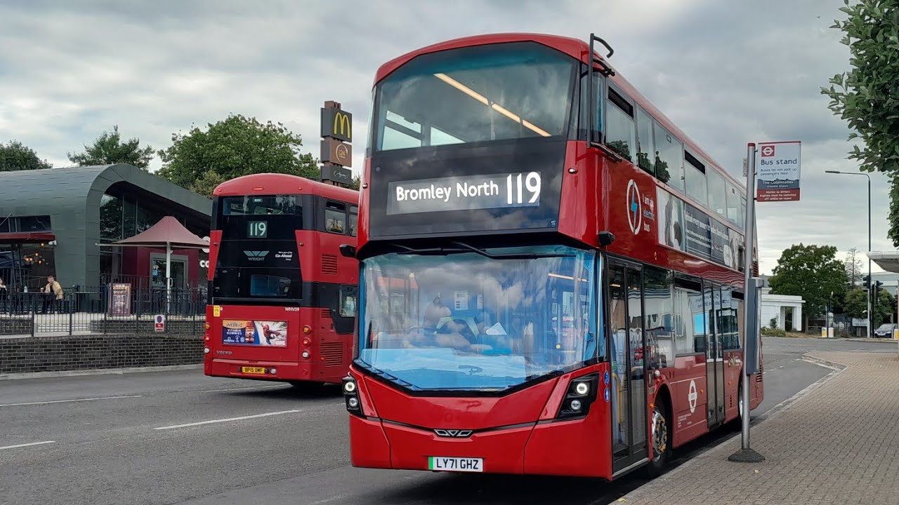 Journey on the 119. LY71GHZ. EL1. Go Ahead London Wrightbus Electroliner EV.