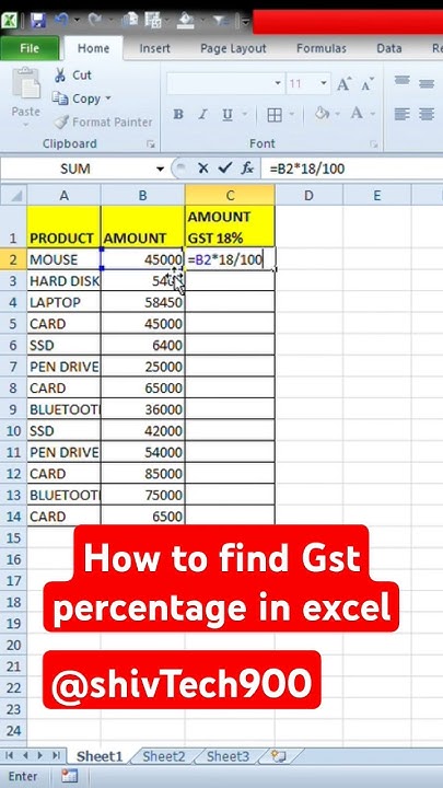 How To Find GST Percentage In Excel shortcut video viral newexcel YouTube how-to-find-gst-percentage-in-excel-shortcut-video-viral-newexcel-youtube