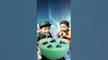 Squid Game eating colorful baby shark edible slime ASMR #asmrRainbow #squidgame #squidgame2 #ai