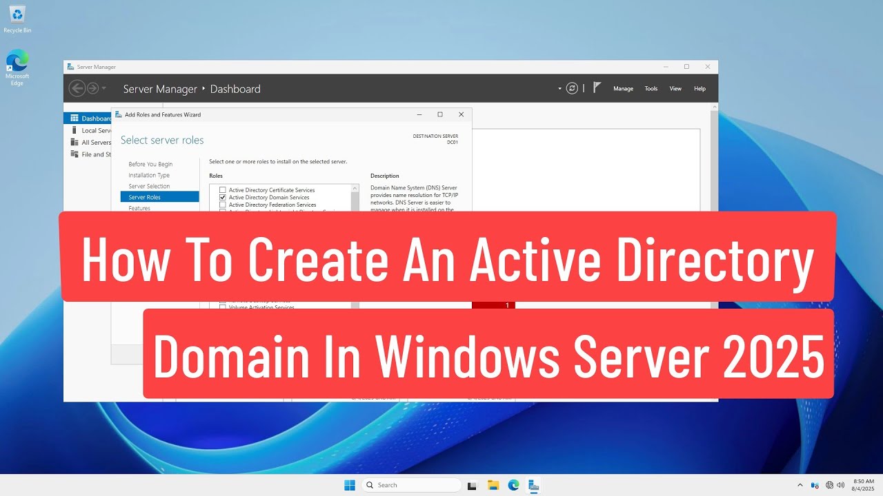How to Create an Active Directory Domain in Windows Server 2025 | Step ...