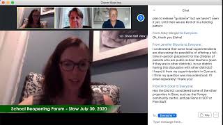 School Reopening Forum - Stow July 30, 2020
