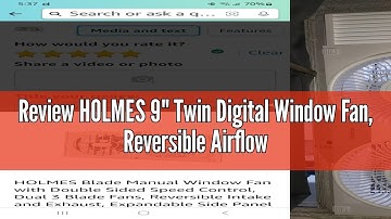 Review Holmes 9" Twin Digital Window Fan, Reversible Airflow Blades, In/Out Exchange, 3 Speeds, Buil
