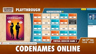 Codenames online playthrough - Virtual GridCon Game 2