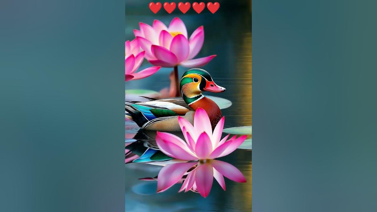 Mandarin Duck on a Flower Pond ❤️❤️❤️❤️ #music #cover #dance #song #coversong #songcycle #cutesong