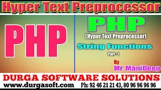 Web Devlopment|Php(Hyper Text Preprocessor)|String Functions Part - 1 by Manideep