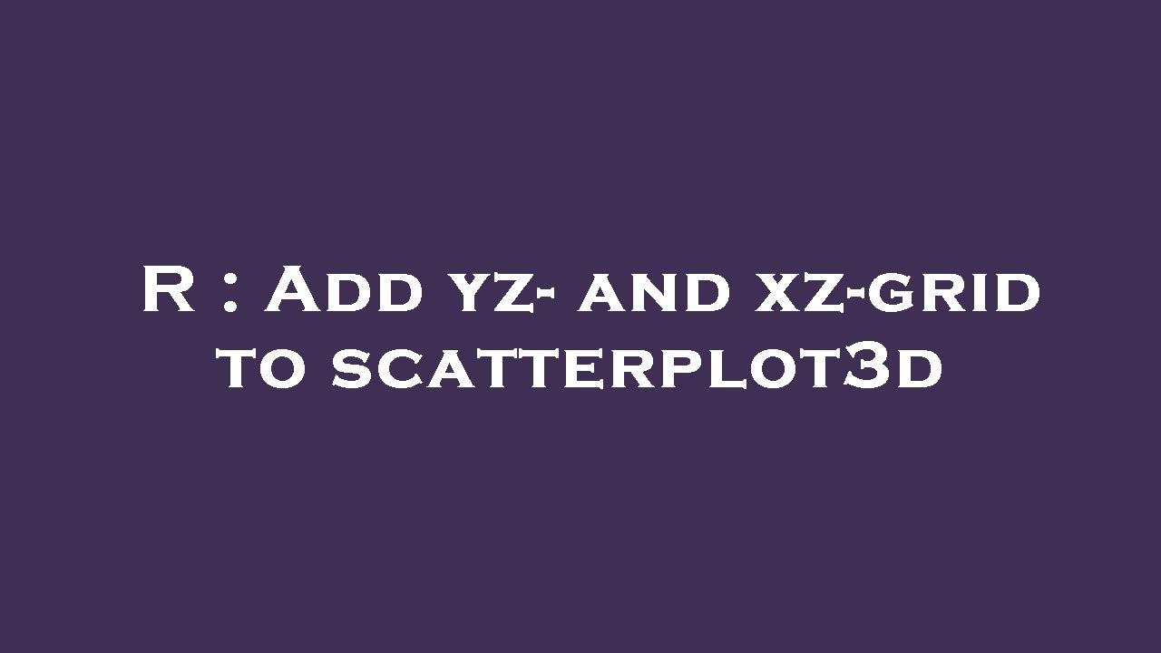 R : Add yz- and xz-grid to scatterplot3d - YouTube