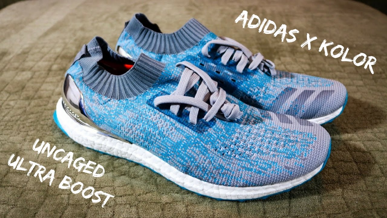 Shoe Brand Marketing + Adidas & Kolor Uncaged Ultra Boost kolor x adidas Ultra Boost Uncaged Aqua Blue | SneakerFiles