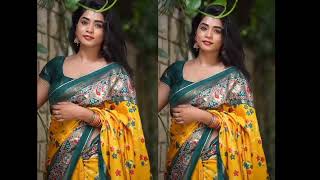 Yellow Saree Dark Light Green Backless Blouse Design Aunty Board