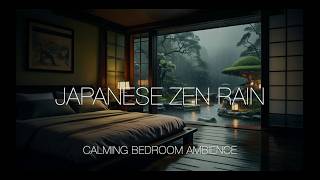 8 Hours of Gentle Rain in a Japanese Zen Bedroom 🌧️ Wind Chimes & Zen Garden Ambience for Sleep