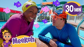 blippi meekah s waterpark treasure hunt meekah live action