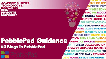 Creating a blog in PebblePad